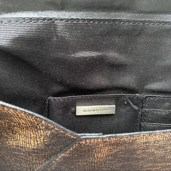 BCBG MAXAZRIA // Bronze Metallic Envelope Clutch - Picture 8 of 11